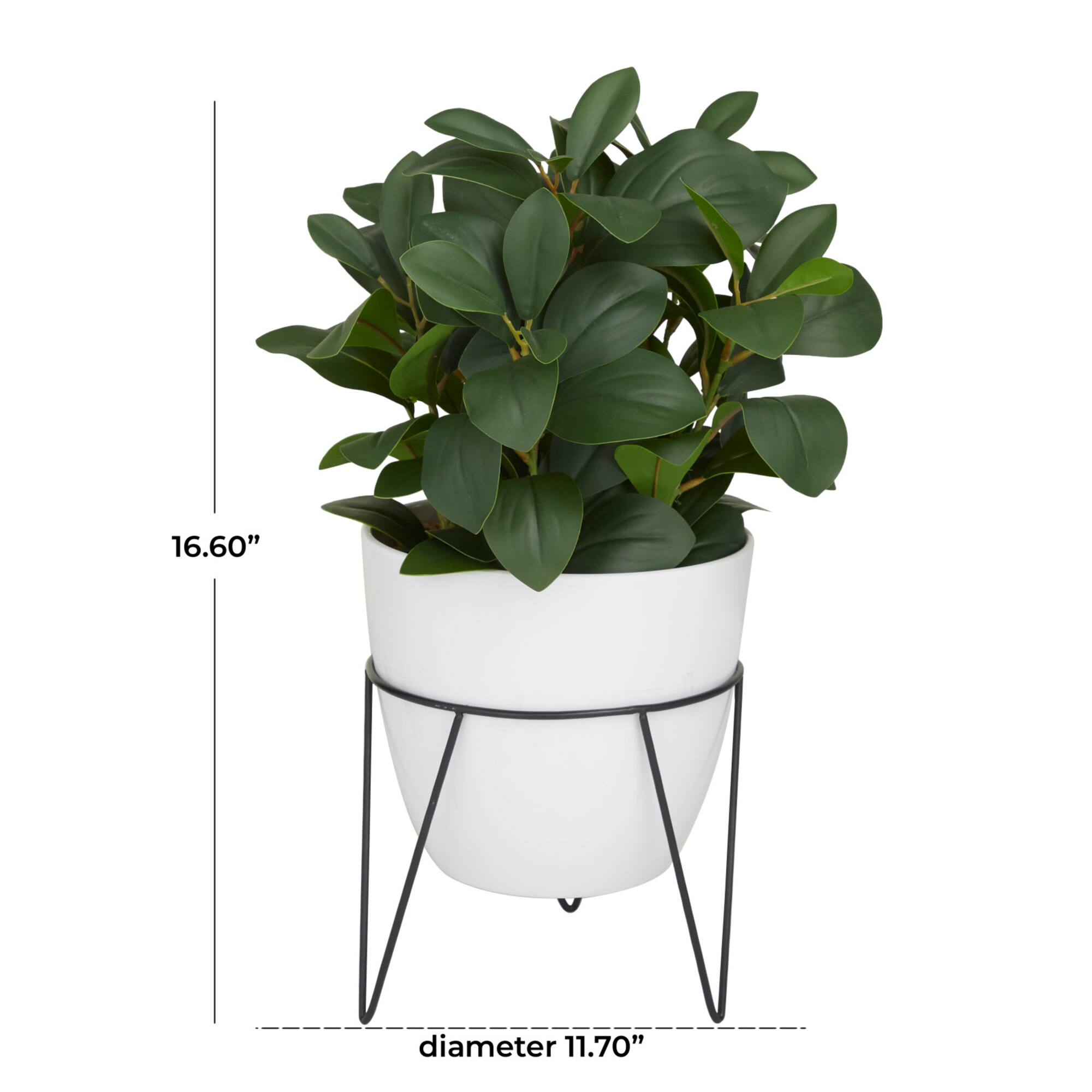 17" White Contemporary Artificial Foliage